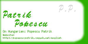 patrik popescu business card